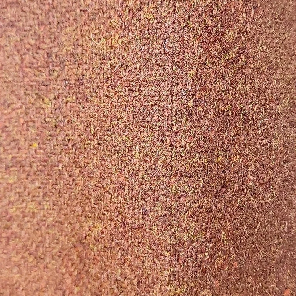 Lands End 100% Wool Tweed Burnt Orange Button Front Jacket Blazer